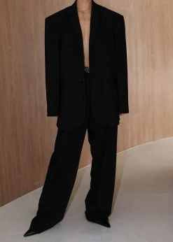 The Frankie Shop Tansy Oversized Blazer - Black