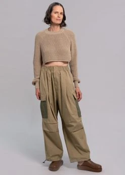 The Frankie Shop Stu Colorblock Cargo Pants - Beige Combo