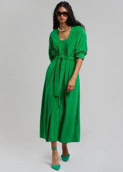 The Frankie Shop Taka Terry Duster Cardigan - Kelly Green 11 The Frankie Shop Taka Terry Duster Cardigan - Kelly Green