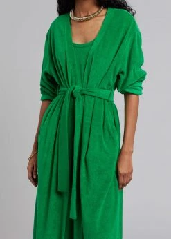 The Frankie Shop Taka Terry Duster Cardigan - Kelly Green 10 The Frankie Shop Taka Terry Duster Cardigan - Kelly Green
