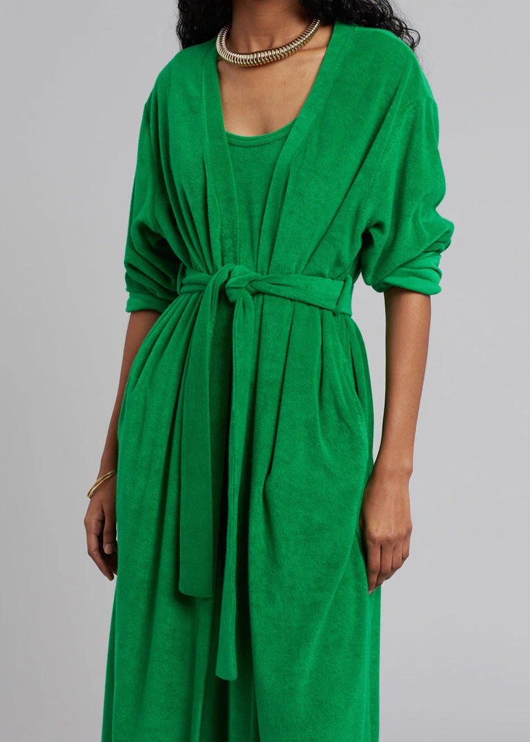 The Frankie Shop Taka Terry Duster Cardigan - Kelly Green 4 The Frankie Shop Taka Terry Duster Cardigan - Kelly Green