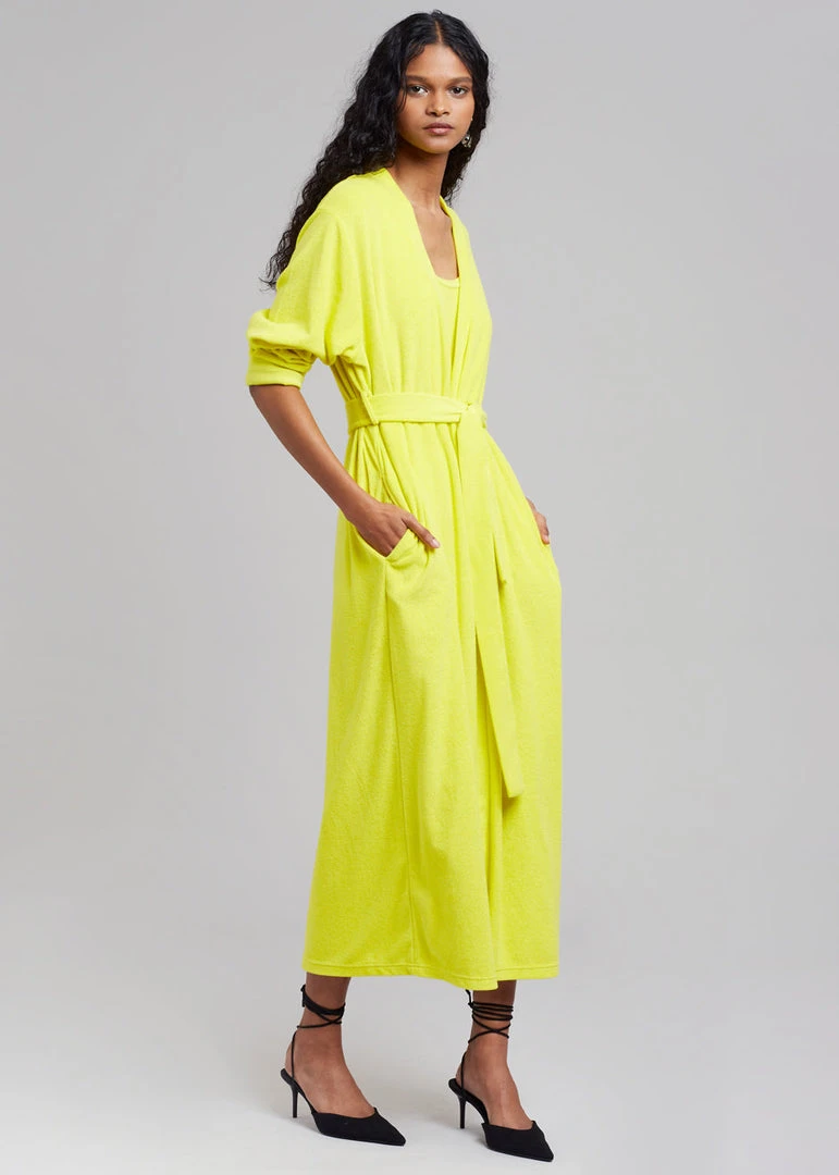 The Frankie Shop Taka Terry Duster Cardigan - Yellow CLOTHING 1 The Frankie Shop Taka Terry Duster Cardigan - Yellow CLOTHING