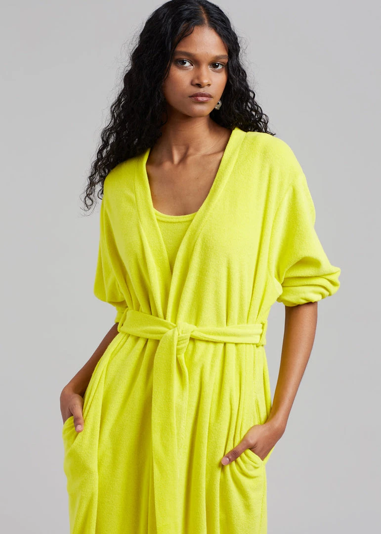 The Frankie Shop Taka Terry Duster Cardigan - Yellow CLOTHING 2 The Frankie Shop Taka Terry Duster Cardigan - Yellow CLOTHING
