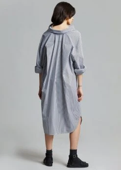 The Frankie Shop CLOTHING Talia Shirt Dress - Black/White Stripe 18 The Frankie Shop CLOTHING Talia Shirt Dress - Black/White Stripe