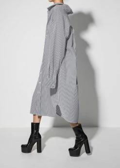 The Frankie Shop CLOTHING Talia Shirt Dress - Black/White Stripe