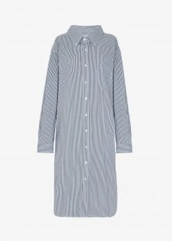 The Frankie Shop CLOTHING Talia Shirt Dress - Black/White Stripe 19 The Frankie Shop CLOTHING Talia Shirt Dress - Black/White Stripe