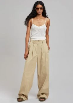 The Frankie Shop Tansy Cotton Pants - Camel
