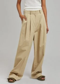 The Frankie Shop Tansy Cotton Pants - Camel