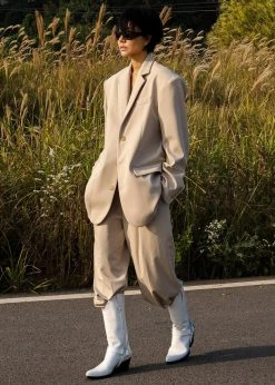 The Frankie Shop Tansy Oversized Blazer - Beige CLOTHING