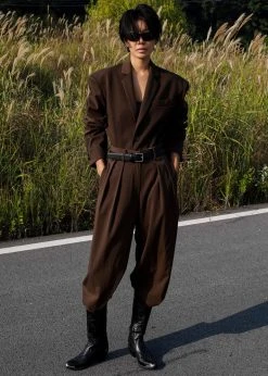 The Frankie Shop CLOTHING Tansy Oversized Blazer - Chocolate 18 The Frankie Shop CLOTHING Tansy Oversized Blazer - Chocolate