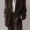 The Frankie Shop CLOTHING Tansy Oversized Blazer - Chocolate