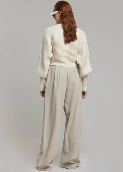 The Frankie Shop Tansy Pleated Trousers - Beige CLOTHING