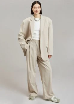 The Frankie Shop Tansy Pleated Trousers - Beige CLOTHING