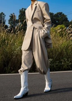 The Frankie Shop Tansy Pleated Trousers - Beige CLOTHING