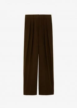 The Frankie Shop CLOTHING Tansy Pleated Trousers - Chocolate