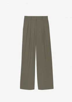 The Frankie Shop Tansy Pleated Trousers - Olive CLOTHING 15 The Frankie Shop Tansy Pleated Trousers - Olive CLOTHING