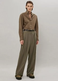 The Frankie Shop Tansy Pleated Trousers - Olive CLOTHING 11 The Frankie Shop Tansy Pleated Trousers - Olive CLOTHING
