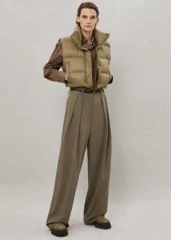 The Frankie Shop Tansy Pleated Trousers - Olive CLOTHING