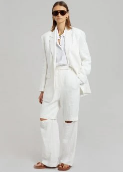 Blossom Tara Linen Blazer - Off White CLOTHING 19 Blossom Tara Linen Blazer - Off White CLOTHING