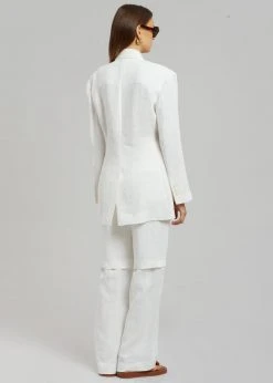 Blossom Tara Linen Blazer - Off White CLOTHING 20 Blossom Tara Linen Blazer - Off White CLOTHING