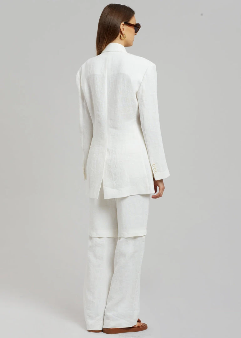 Blossom Tara Linen Blazer - Off White CLOTHING 10 Blossom Tara Linen Blazer - Off White CLOTHING