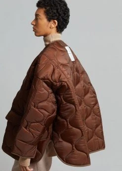 The Frankie Shop CLOTHING Teddy Quilted Jacket - Chocolate