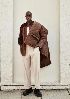 The Frankie Shop CLOTHING Teddy Quilted Jacket - Chocolate