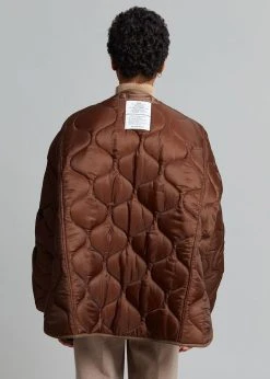 The Frankie Shop CLOTHING Teddy Quilted Jacket - Chocolate