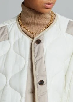 The Frankie Shop CLOTHING Teddy Quilted Jacket - Ivory/Clay 12 The Frankie Shop CLOTHING Teddy Quilted Jacket - Ivory/Clay