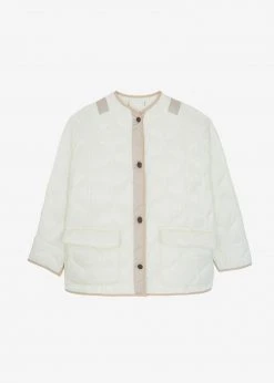 The Frankie Shop CLOTHING Teddy Quilted Jacket - Ivory/Clay 15 The Frankie Shop CLOTHING Teddy Quilted Jacket - Ivory/Clay