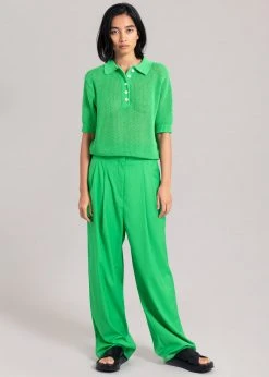 The Frankie Shop Tess Pleated Pants - Kelly Green