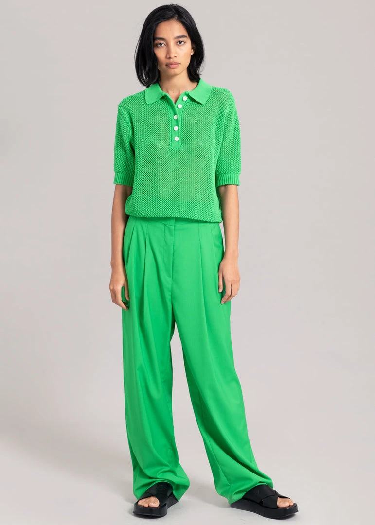 The Frankie Shop Tess Pleated Pants - Kelly Green 2 The Frankie Shop Tess Pleated Pants - Kelly Green