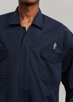 The Frankie Shop TFS Oversized Boiler Suit - Navy