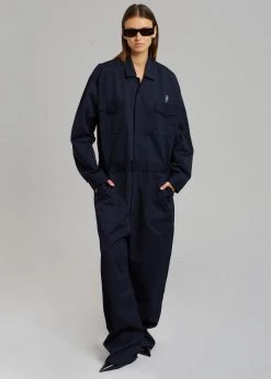 The Frankie Shop TFS Oversized Boiler Suit - Navy