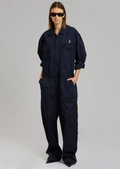 The Frankie Shop TFS Oversized Boiler Suit - Navy