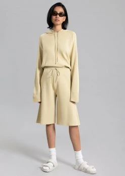 Blossom CLOTHING Thea Knit Bermuda Shorts - Straw