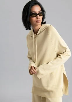 Blossom Thea Knit Hoodie - Straw CLOTHING
