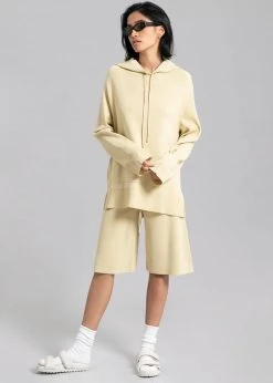Blossom Thea Knit Hoodie - Straw CLOTHING