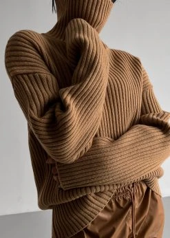 Paper Moon CLOTHING Thelma Ribbed Sweater - Camel