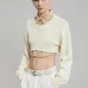 The Frankie Shop Titou Cropped Sweater - Cream