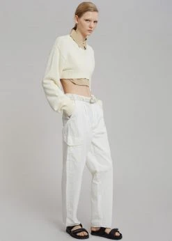 The Frankie Shop Titou Cropped Sweater - Cream
