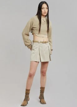 The Frankie Shop CLOTHING Titou Cropped Sweater - Taupe 16 The Frankie Shop CLOTHING Titou Cropped Sweater - Taupe