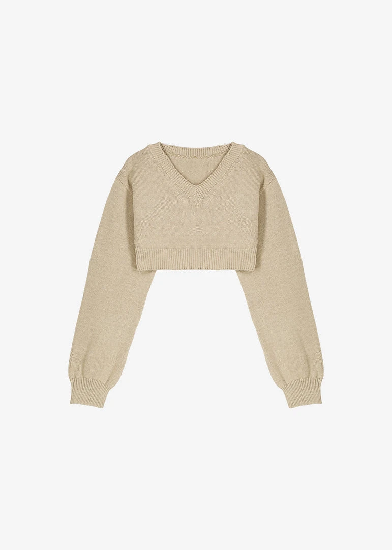 The Frankie Shop CLOTHING Titou Cropped Sweater - Taupe 10 The Frankie Shop CLOTHING Titou Cropped Sweater - Taupe