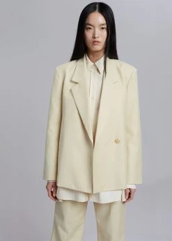 The Frankie Shop Tolko Blazer - Pale Yellow CLOTHING 21 The Frankie Shop Tolko Blazer - Pale Yellow CLOTHING