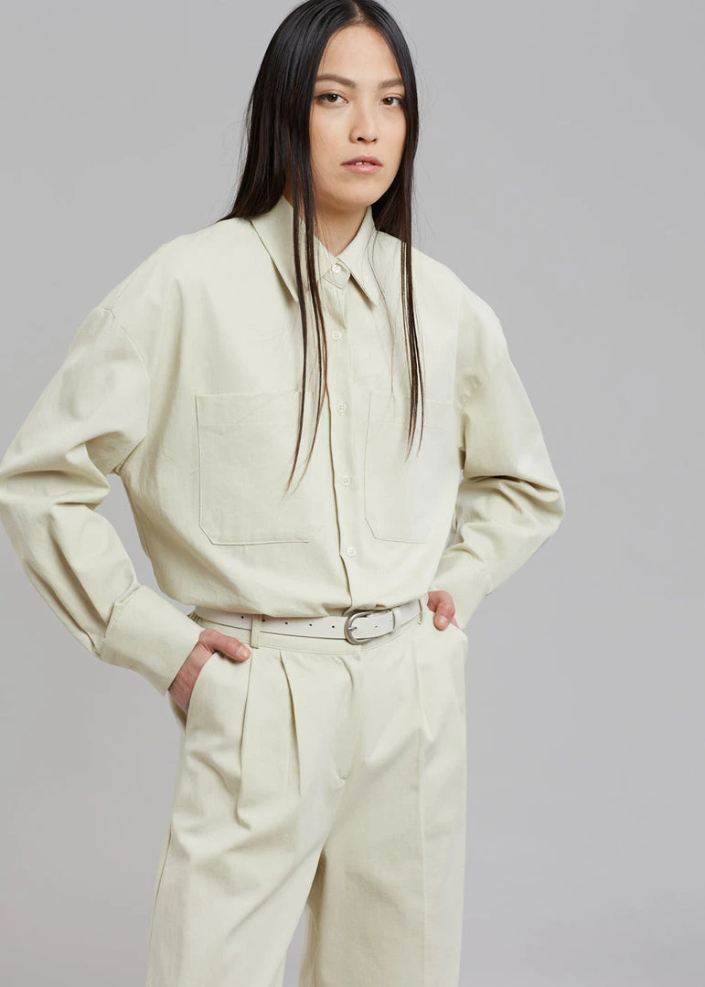 The Frankie Shop CLOTHING Tomo Pleated Pants - Beige 3 The Frankie Shop CLOTHING Tomo Pleated Pants - Beige