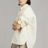 The Frankie Shop Tove Padded Shirt - Cream CLOTHING