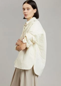The Frankie Shop Tove Padded Shirt - Cream CLOTHING
