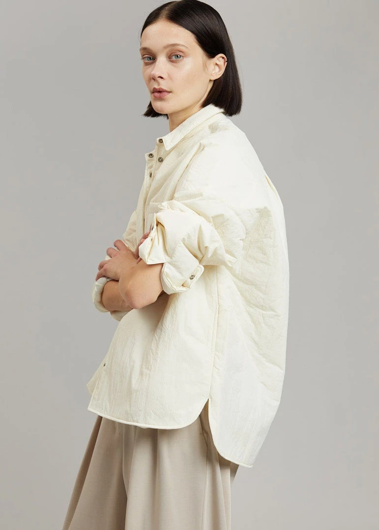 The Frankie Shop Tove Padded Shirt - Cream CLOTHING 1 The Frankie Shop Tove Padded Shirt - Cream CLOTHING
