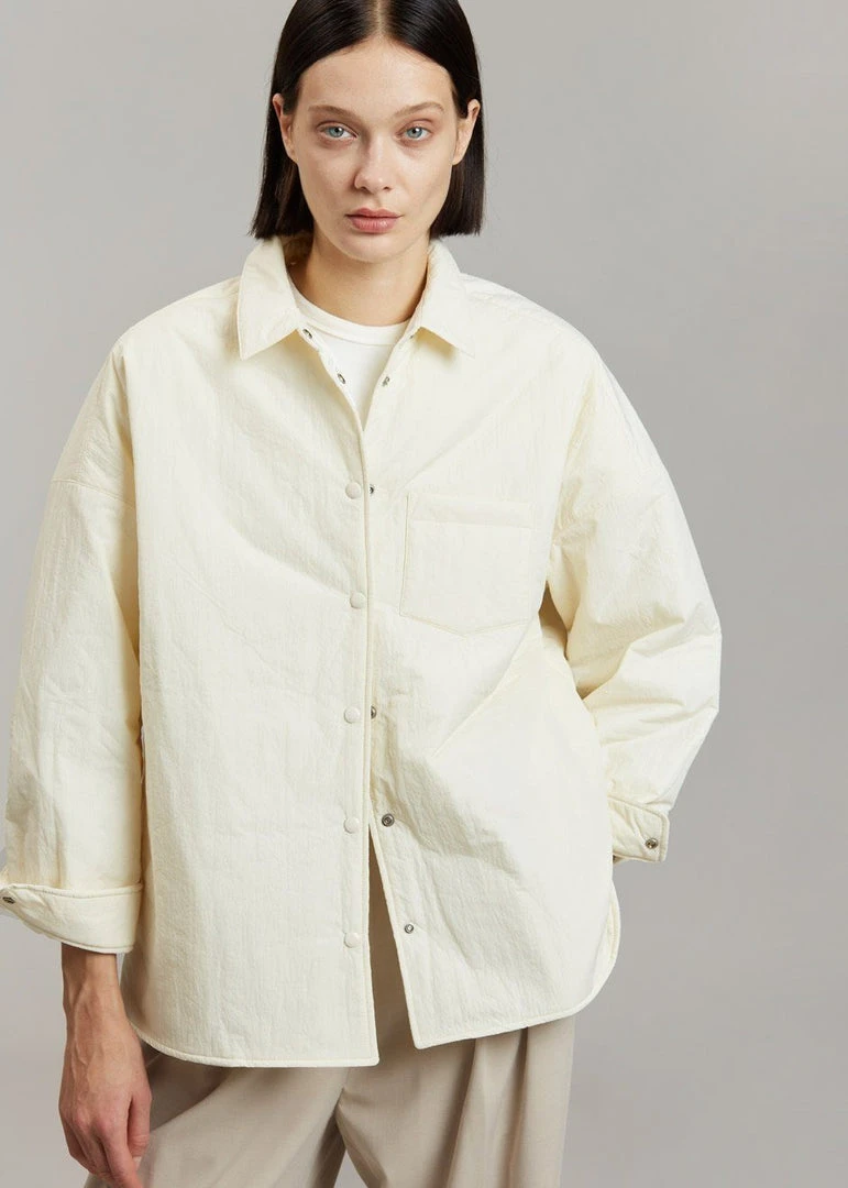The Frankie Shop Tove Padded Shirt - Cream CLOTHING 4 The Frankie Shop Tove Padded Shirt - Cream CLOTHING