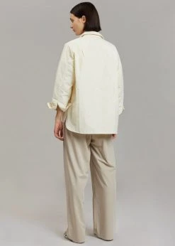 The Frankie Shop Tove Padded Shirt - Cream CLOTHING 19 The Frankie Shop Tove Padded Shirt - Cream CLOTHING